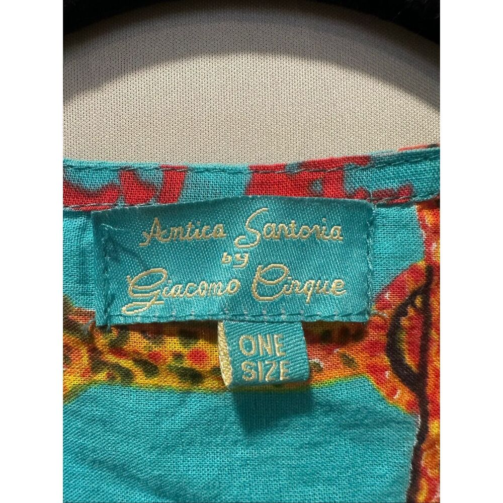 Antica Sartoria by Giacomo Cinque Maxi Dress One Size Blue Mediterranean Lemon T - Picture 3 of 7